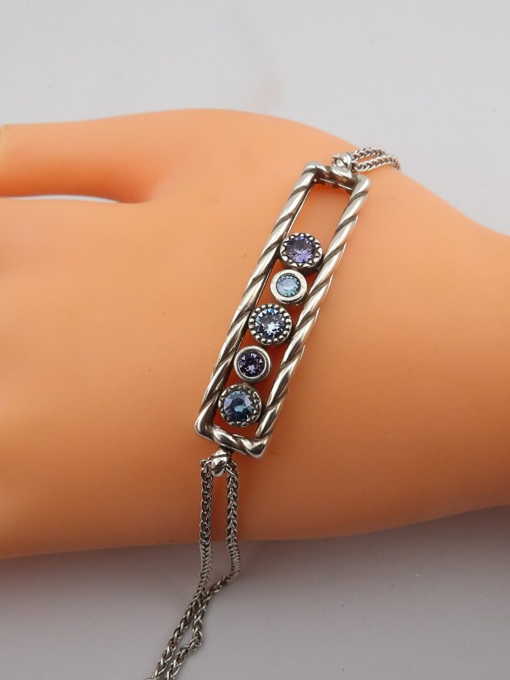 Brighton Halo Rhythm Bracelet Silver-Tanzanite